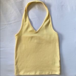 Yellow halter tank top